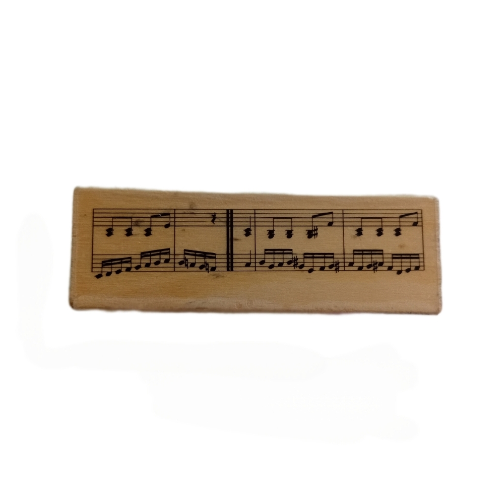 Musical Notes Wooden Stamp